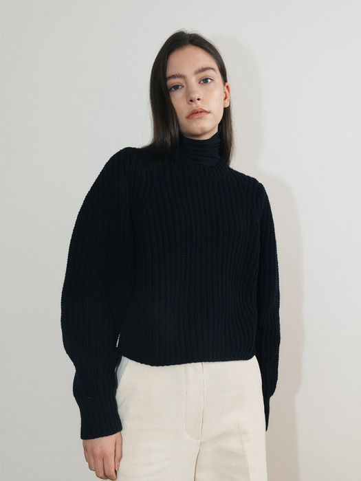 Crop sweater(navy)