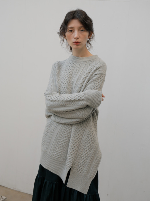 Asymmetric Wool Cashmere Knitwear_GR