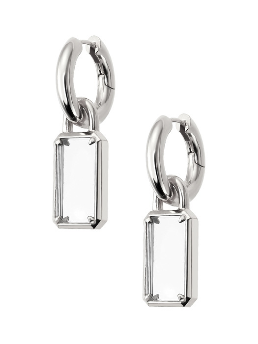 On mirror earring [silver]