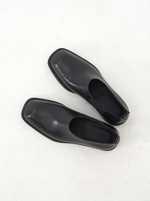 DEF006 Plain Loafer Leather BLack