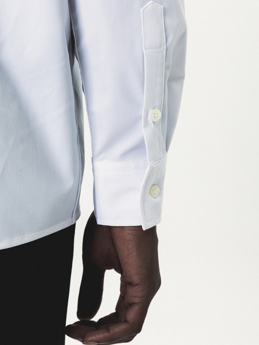 white hidden button shirt