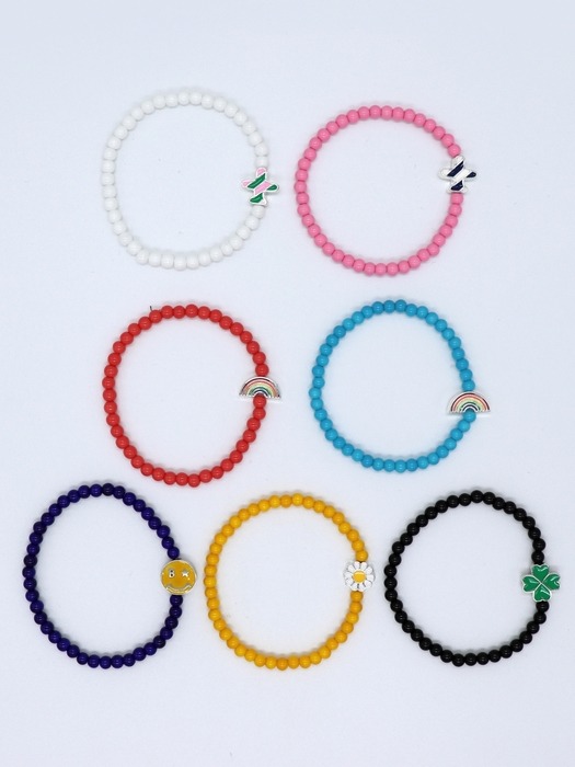 Kitsch motives color glassball Bracelet 키치 모티브 참 글라스볼 비즈 팔찌 7color