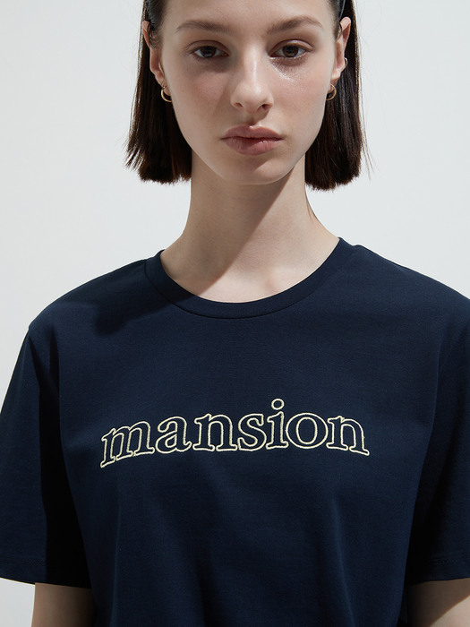 Mansion embroidery tee - Light pink