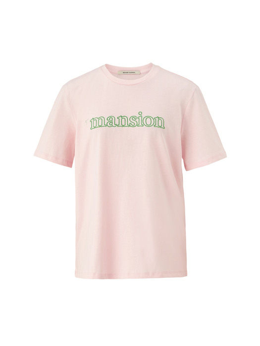 Mansion embroidery tee - Light pink