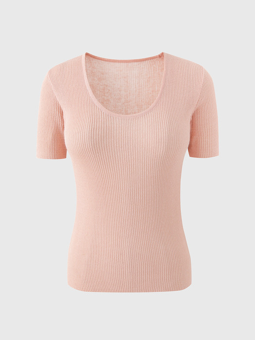 PEACH RAMY SUMMER KNIT TOP