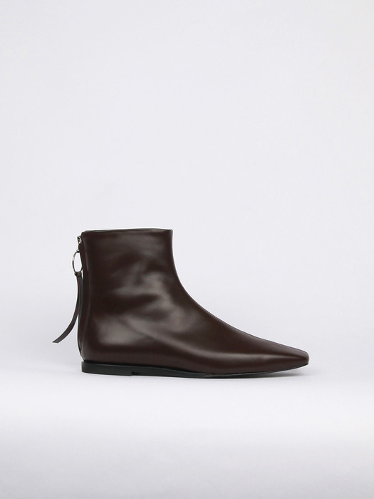 Bella Flat Ankle Boots Brown