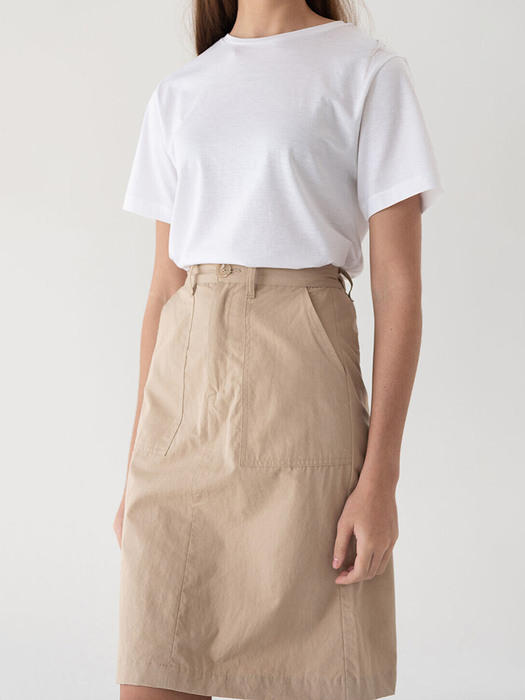 Linen banding skirt (beige)