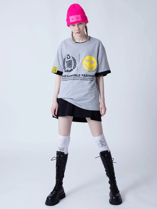 SUSTAINABLE FASHION CAMPAIGN 1/2 T-SHIRT_GRAY