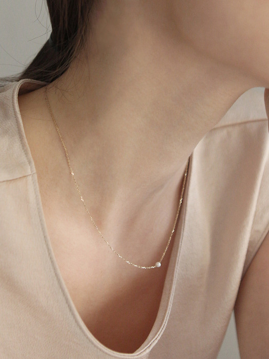 [순금58.8%]TKG_014 simple pearl necklace 14k 골드목걸이