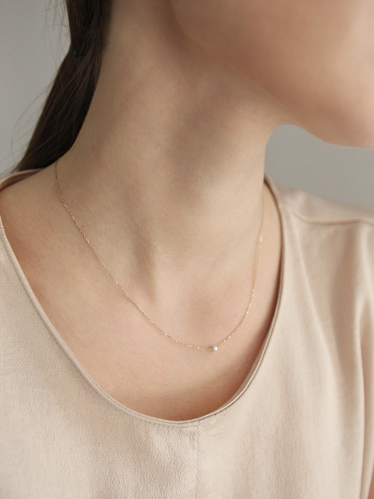 [순금58.8%]TKG_014 simple pearl necklace 14k 골드목걸이