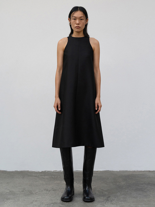 21FW RECYCLED POLYESTER DRESS - BLACK