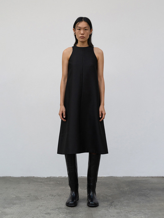 21FW RECYCLED POLYESTER DRESS - BLACK
