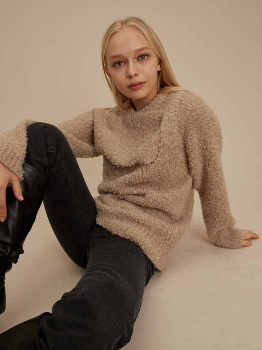 [리퍼브] ALPACA BOUCLE KNIT [BEIGE]