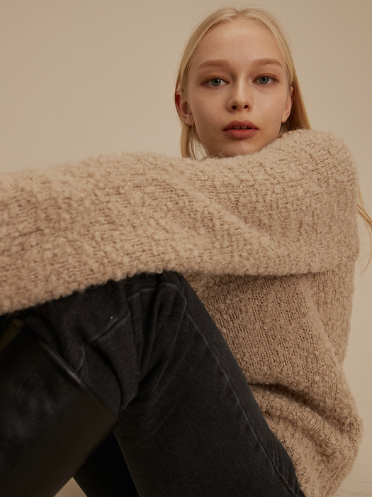 [리퍼브] ALPACA BOUCLE KNIT [BEIGE]