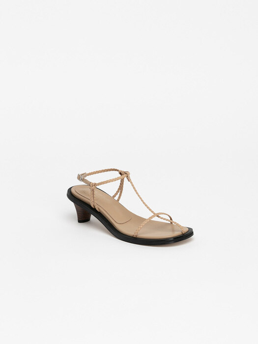 Maia Strap Sandals in Down Yellow Beige