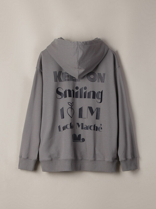Zipup Hooded Sweatshirt with  LM Message_LQUAW20110GYX