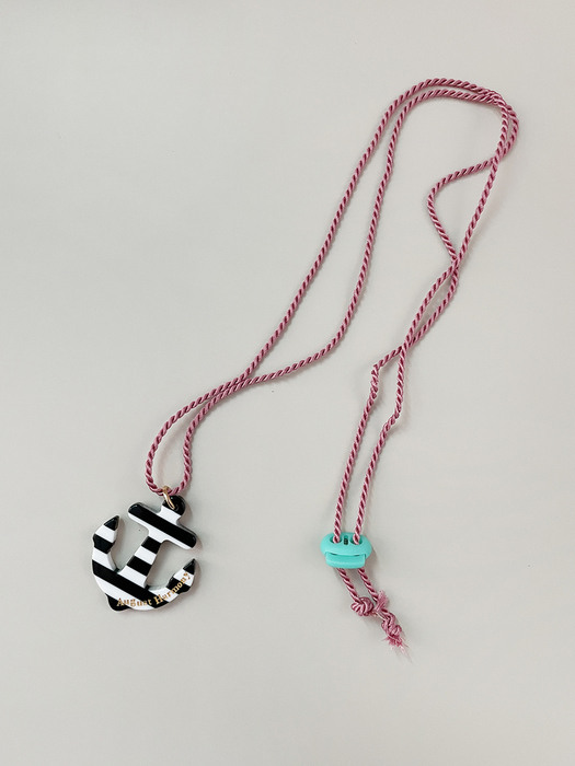 Stripe Anchor rope Necklace (Pink)