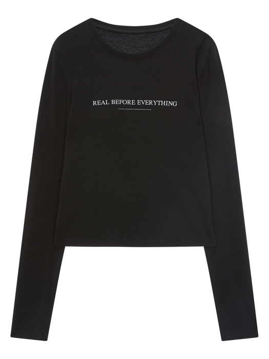 레터링 크롭 티셔츠LETTERING CROP T-SHIRTS_BLACK