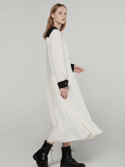[단독]Elly pleated dress - Ivory