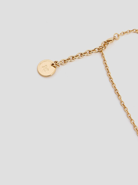 RC PENDANT WITH SMALL PEARL CHAIN NECKLACE (GOLD)