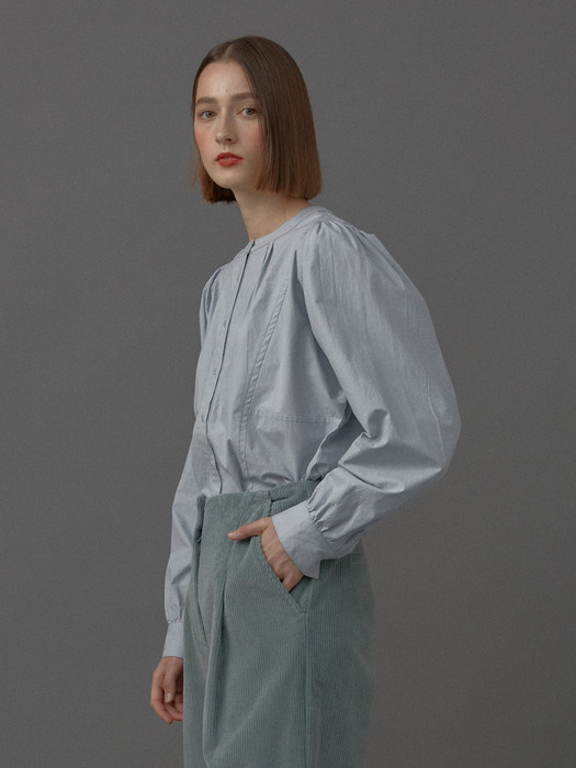 Dane Band Collar Shirt_Light Blue