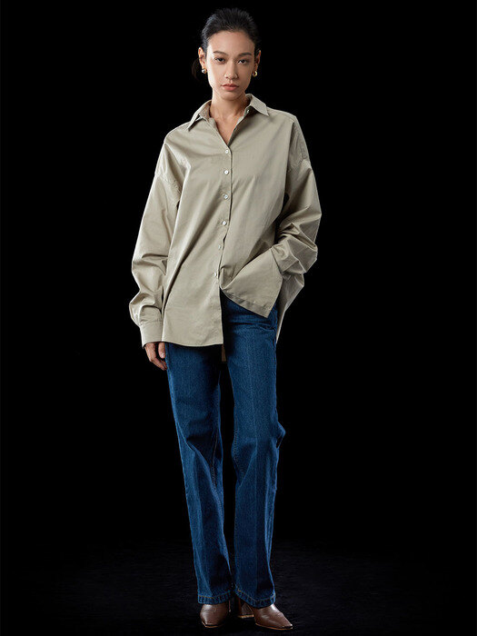 2WAY OVERSIZE SHIRT (BEIGE)