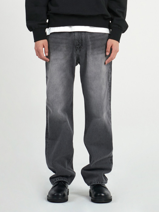 DEN1261 fuzzy grey wide jeans