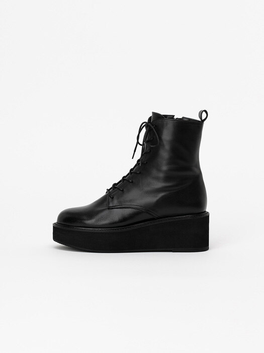 Bonali Wedge Lace-up Boots in Black