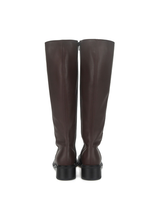 Squircle riding long boots | Dark brown
