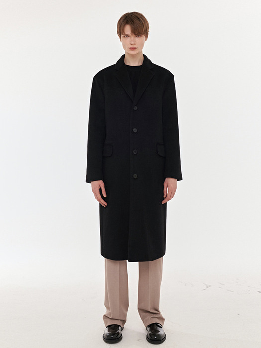 Wool Blend over-fit single coat (Black)