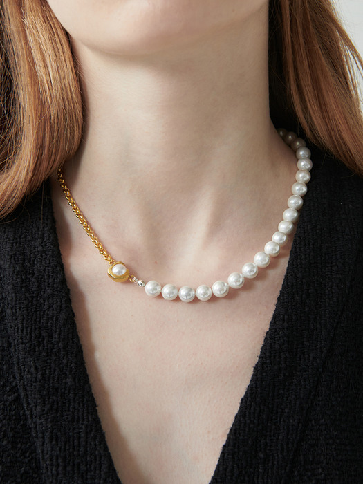 [Silver925] CRH001 Half cover pearl necklace