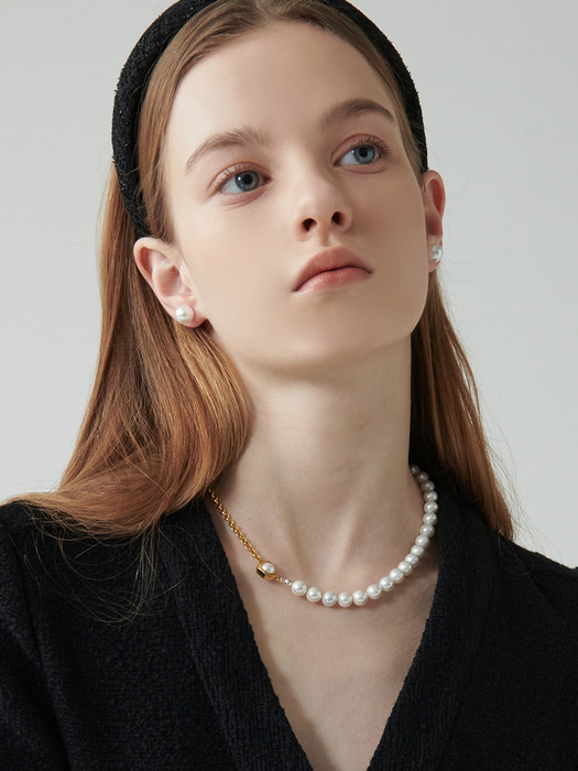 [Silver925] CRH001 Half cover pearl necklace
