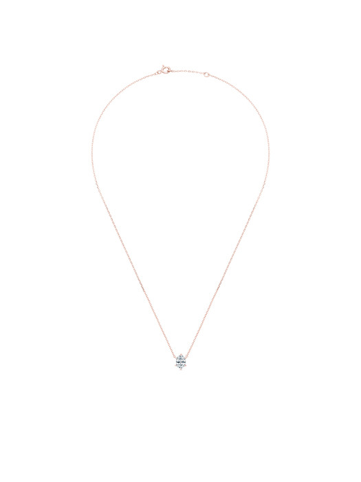 Solitaire oval necklace(rose gold)