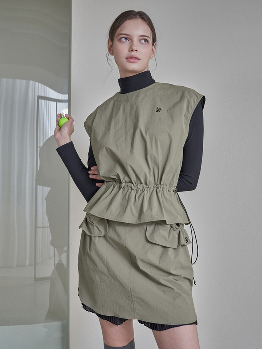 셔링 포켓 윈드브레이커 스커트 _ Shirring Pocket Windbreaker Skirt