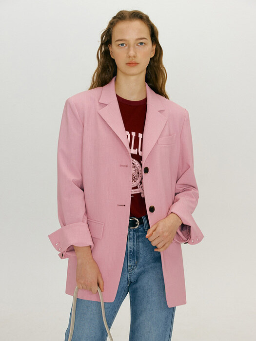 [N]HALLIM Oversized fit blazer (Pale pink)