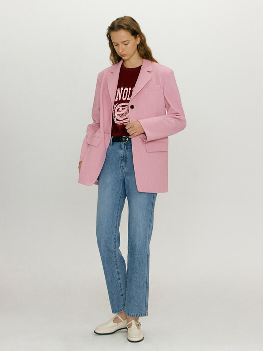 [N]HALLIM Oversized fit blazer (Pale pink)
