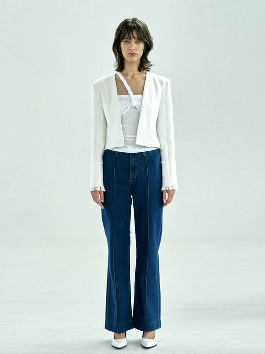 GRACE CROPPED JACKET - WHITE