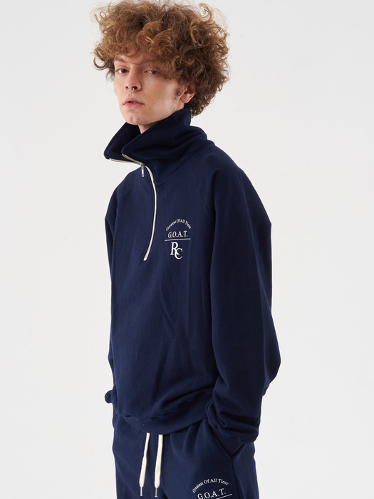 [M] Goat Half Zip-up Navy