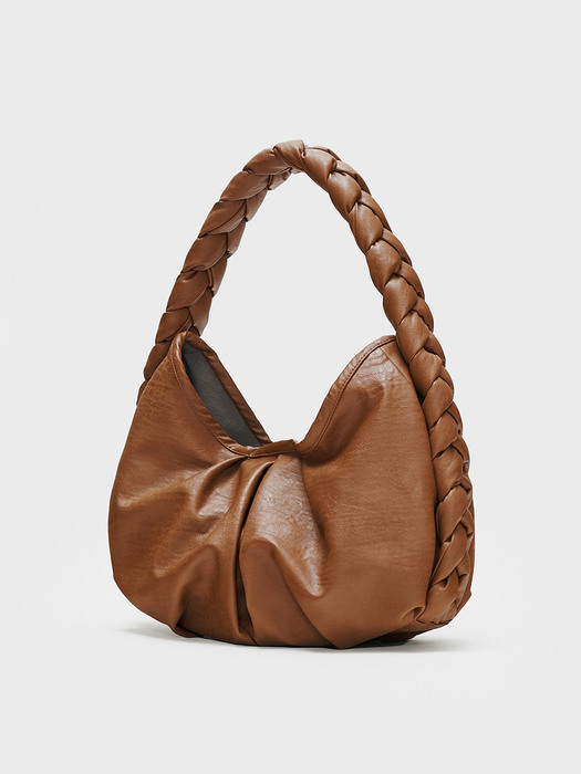 BRAID LEATHER BAG (BROWN)