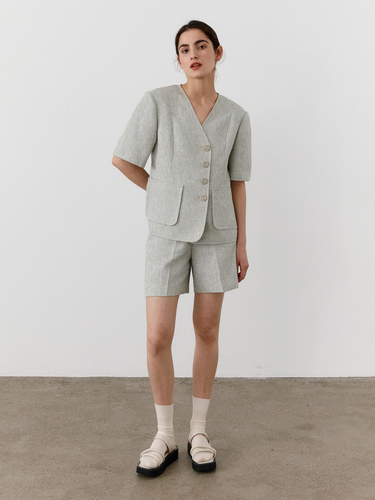 [SET] TWR 3 STITCH TWEED JACKET+TWR TWEED SHORT PANTS MINT