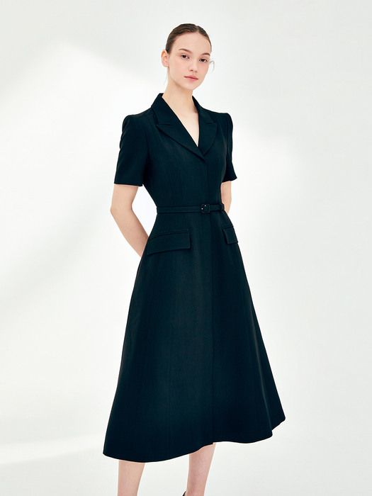 [미전시]REBECCA Pocket detail A-line dress (Black)