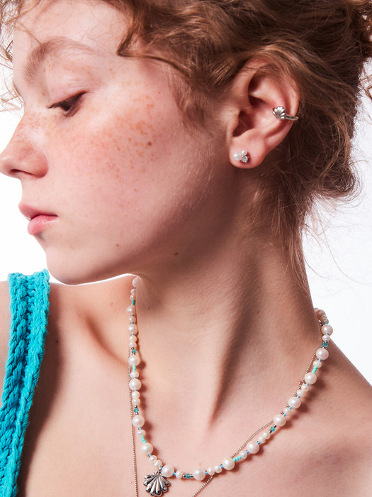 [단독]Mini Pearl Stone Earrings