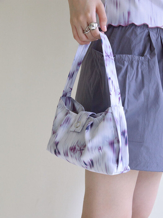Eco flower stripe shoulder bag - Mauve