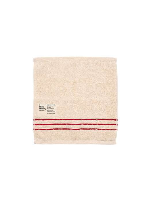 I Hate Monday Natural Hand Towel Red