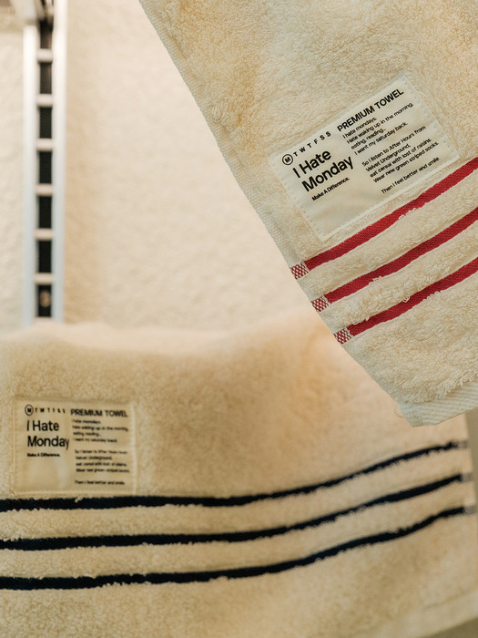 I Hate Monday Natural Hand Towel Red
