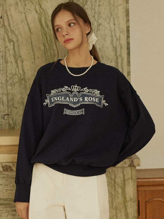 Emblem flag Sweatshirt - Navy