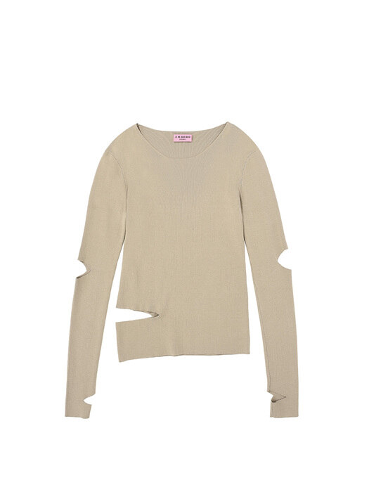 SECTION CUT PULLOVER_BEIGE