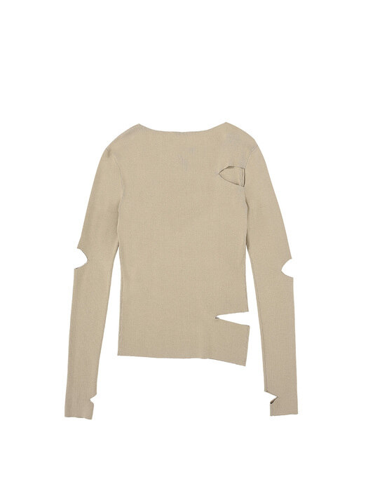 SECTION CUT PULLOVER_BEIGE