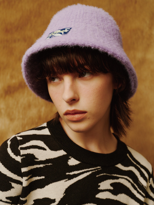 [Life PORTRAIT] Angora knit hat in Violet