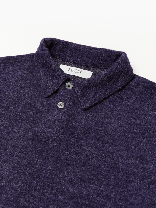 Soft Felted Collar T-Shirts (Purple)